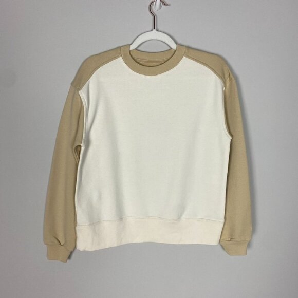 Everlane Track Oversized Crew Neck Sweatshirt in Cashew Womens XXS - Picture 1 of 7